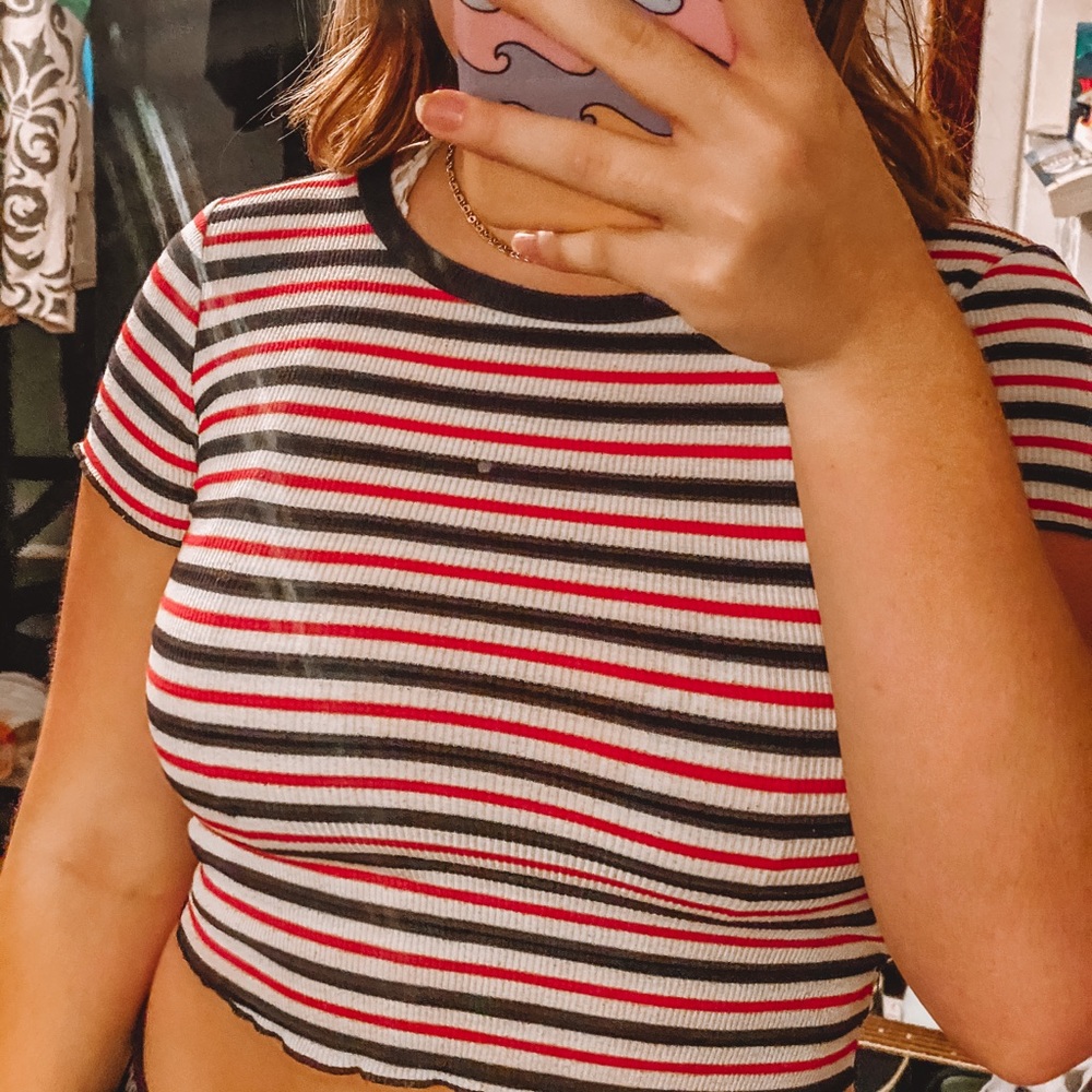 striped crop top